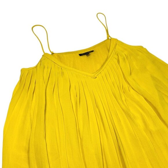 Massimo Dutti Pleated Babydoll Cami Top Sz.M Yellow Flowy Dopamine Coquette Y2K - Picture 8 of 14